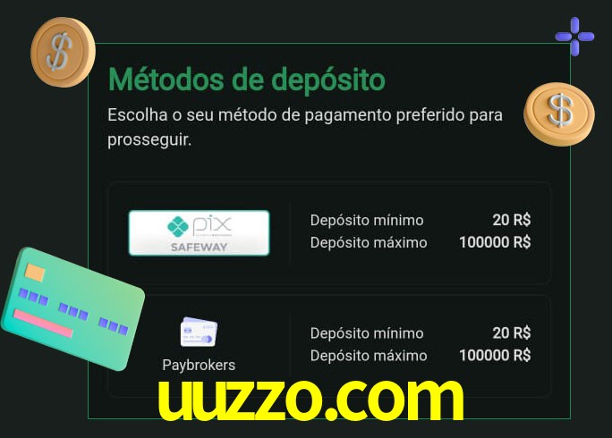 O cassino uuzzo.com oferece uma grande variedade de métodos de pagamento